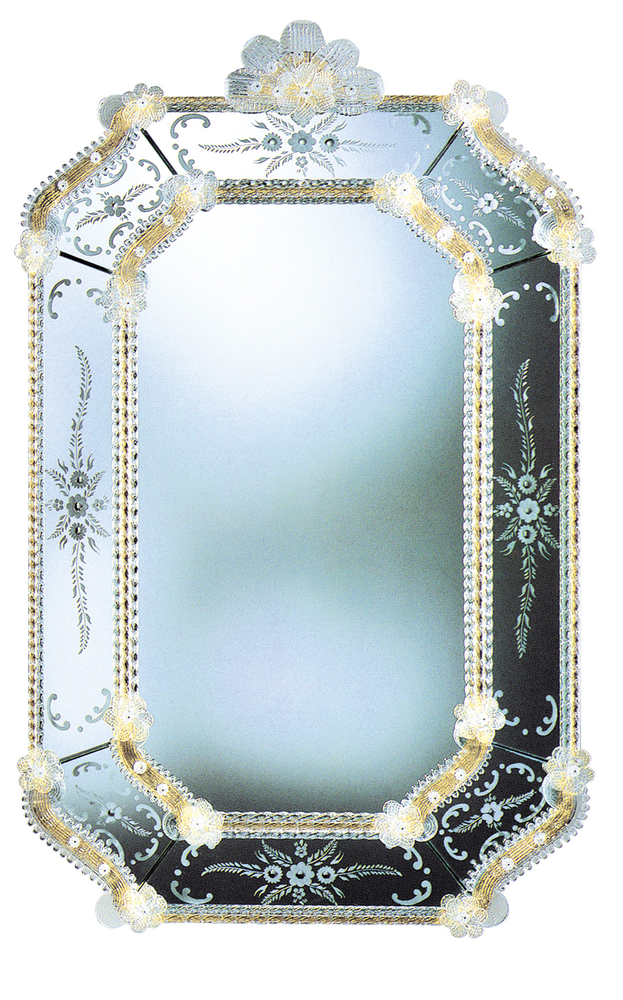 Specchio La Conterie in vetro di murano lavorazione classica Veneziana