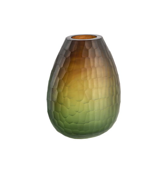 Vaso in vetro di murano battuto piccolo colori sfumati h.30cm