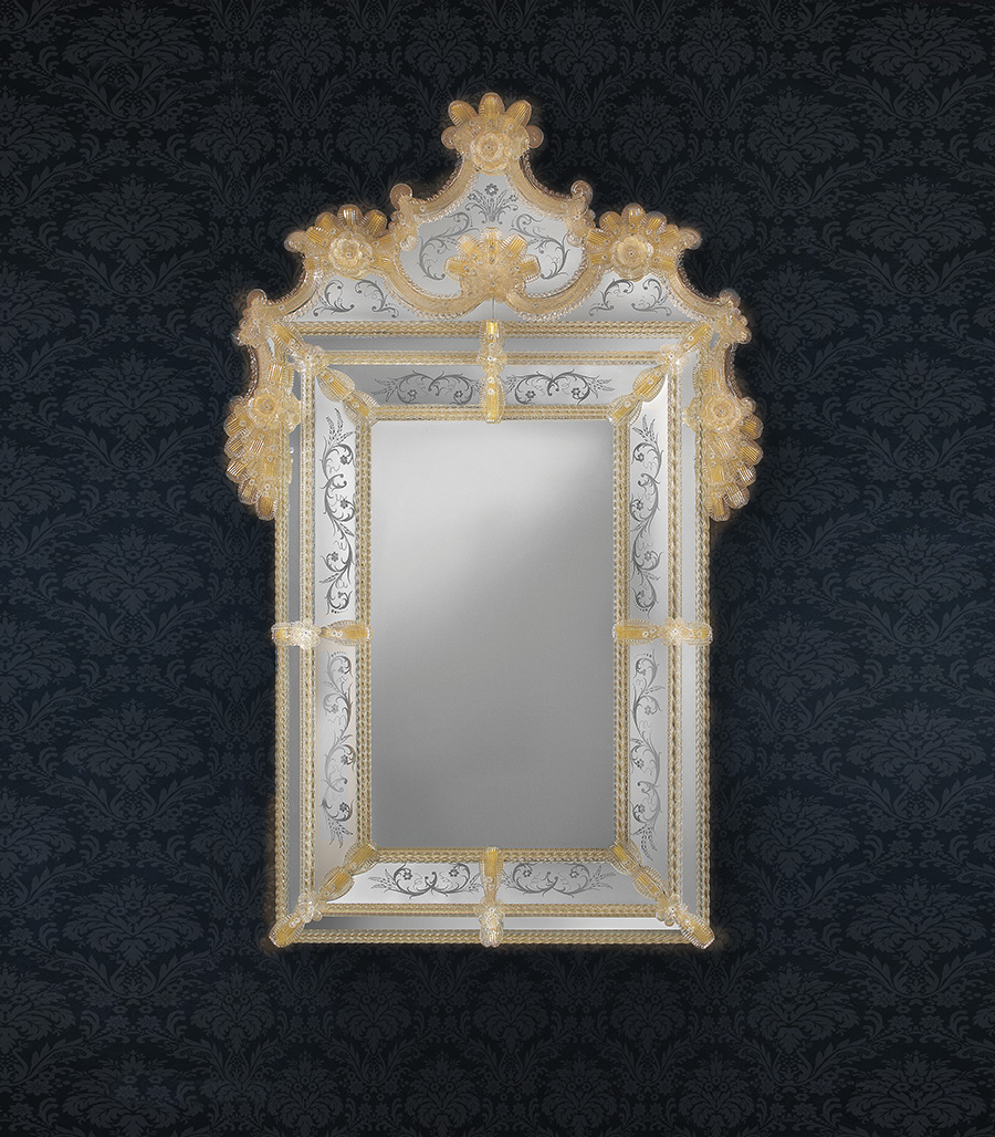 Specchio La Quarta Colonna in vetro di murano lavorazione classica Veneziana