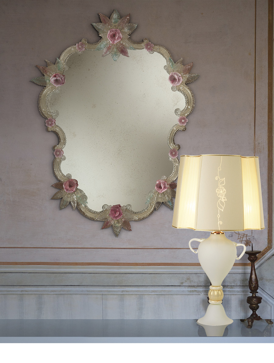 Specchio Sant’Erasmo in vetro di murano lavorazione classica Veneziana