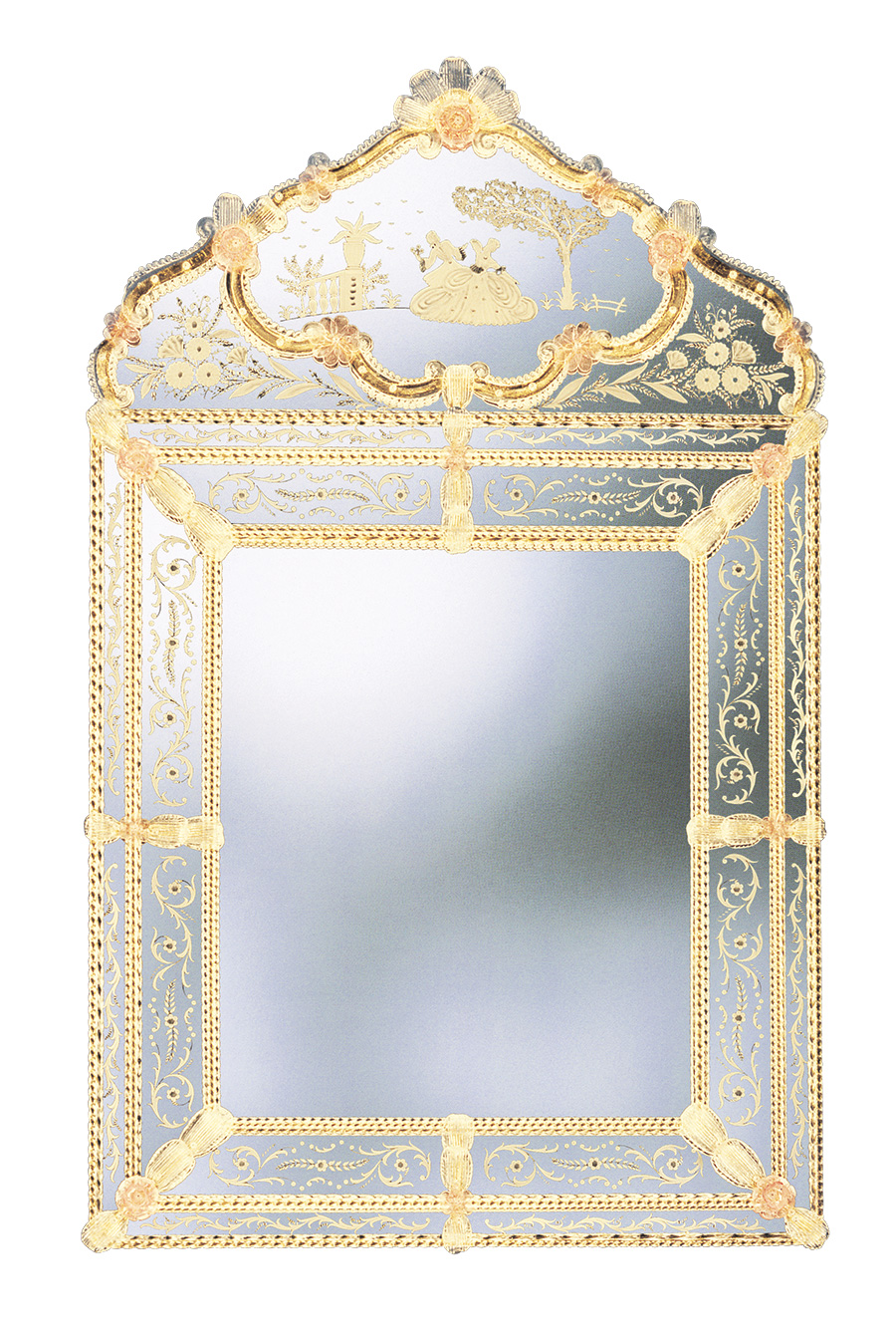 Specchio Le nove Isole in vetro di murano lavorazione classica Veneziana
