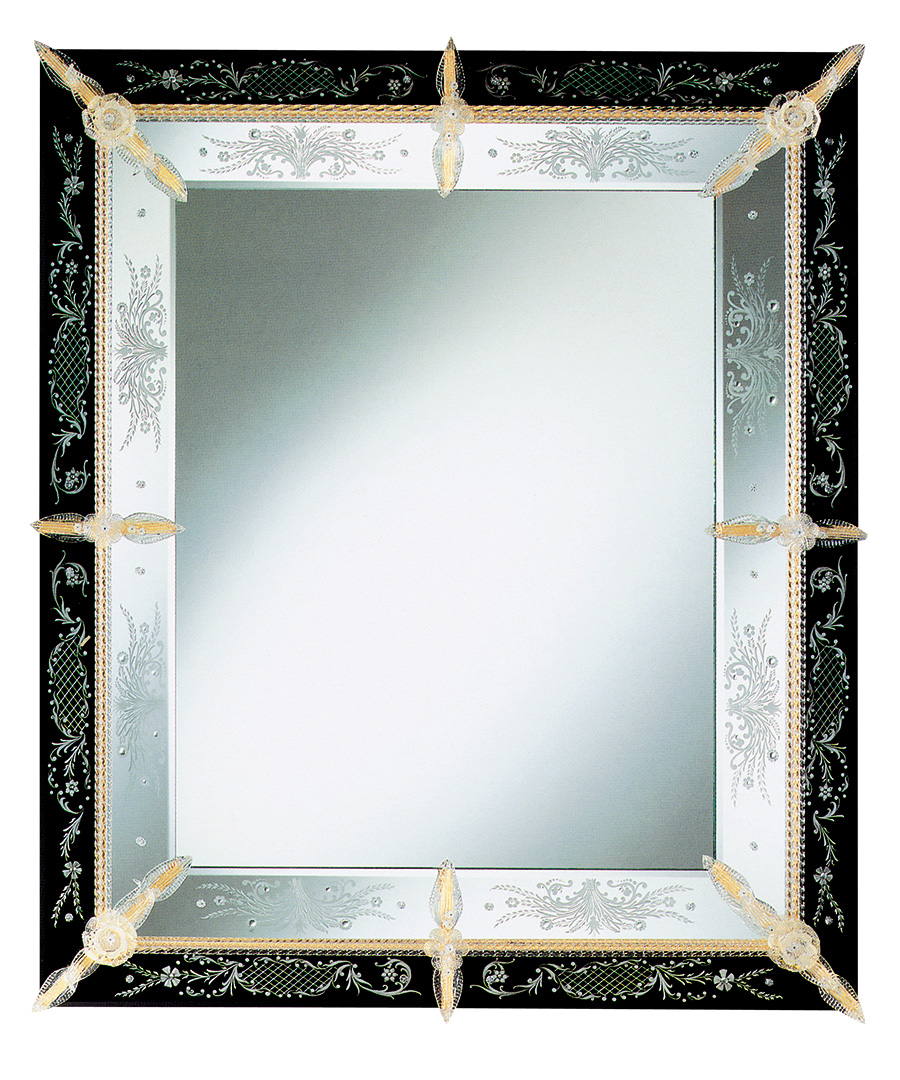 Specchio Lido di Venezia in vetro di murano lavorazione classica Veneziana