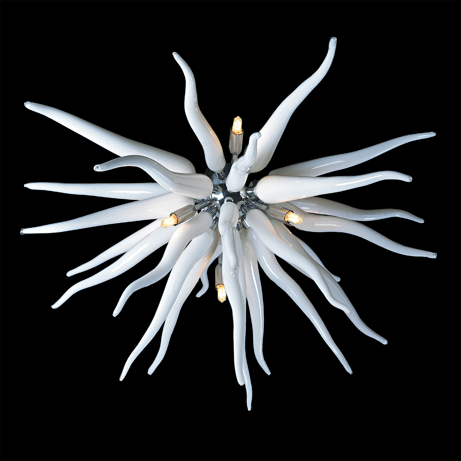 Medusa – plafoniera in vetro di murano bianco