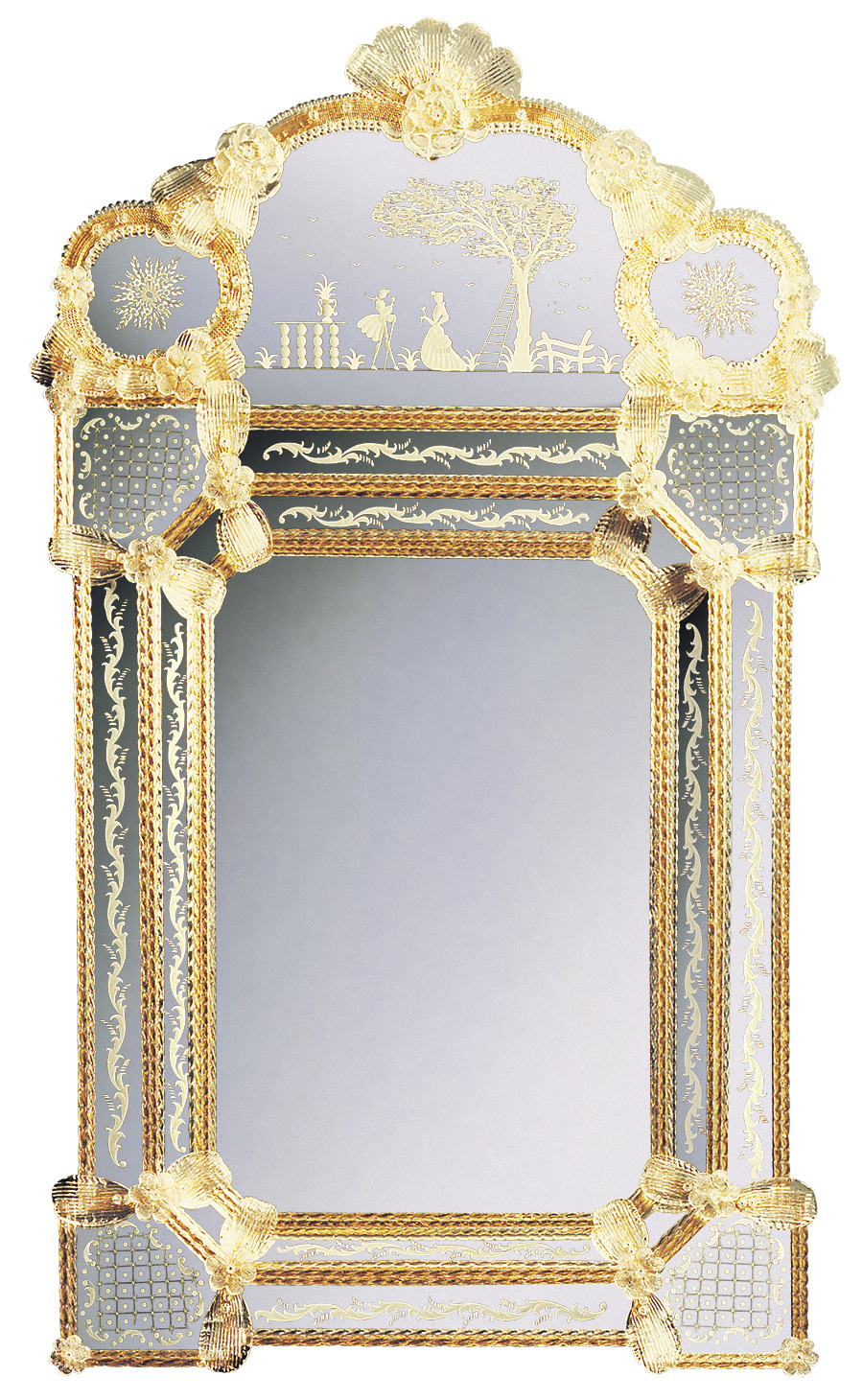 Specchio in vetro di murano I Cancelli del Ghetto lavorazione classica Veneziana