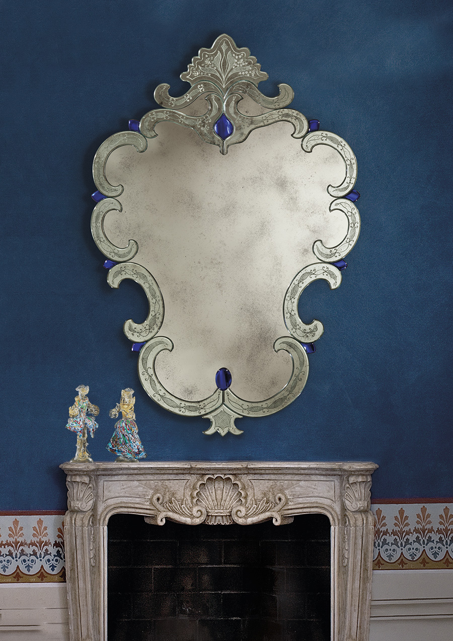 Specchio in vetro di murano La Corte di Remer lavorazione classica Veneziana
