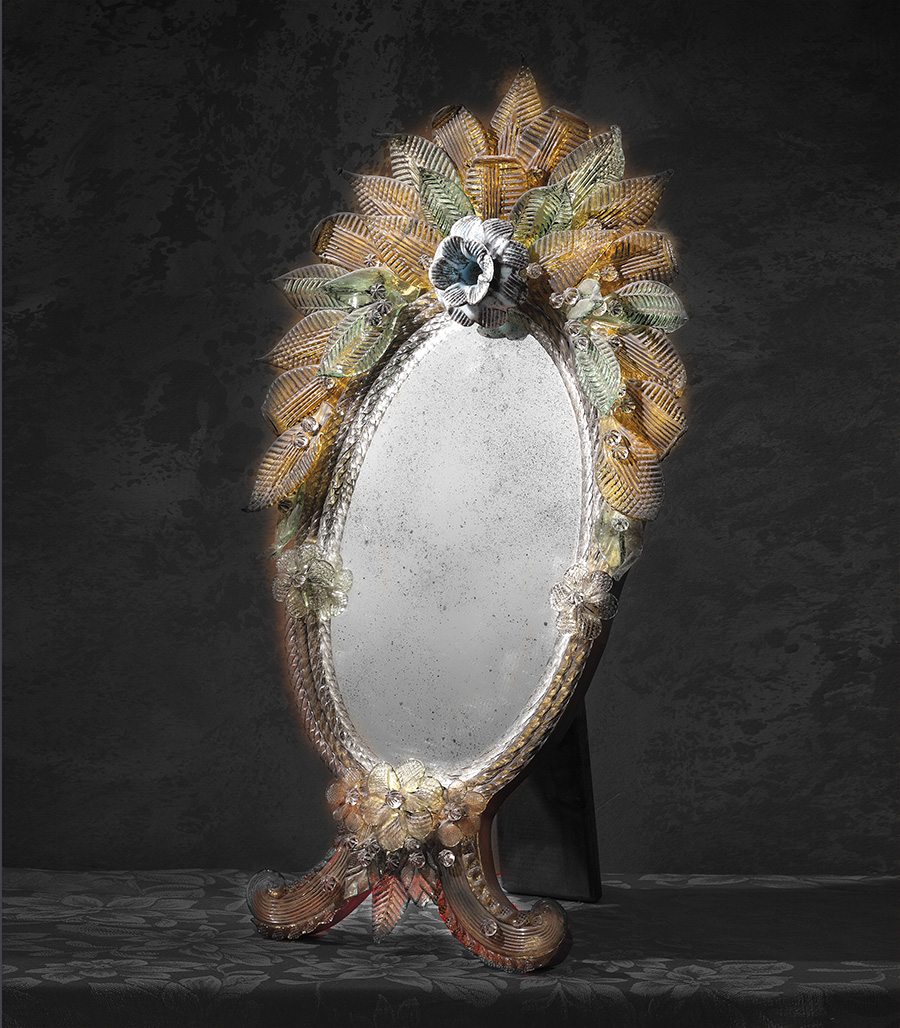 Specchio in vetro di murano Grande Gatsby lavorazione classica Veneziana