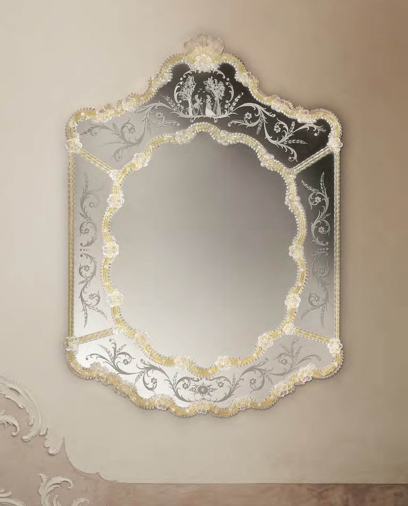 Specchio Veneziano in vetro di Murano