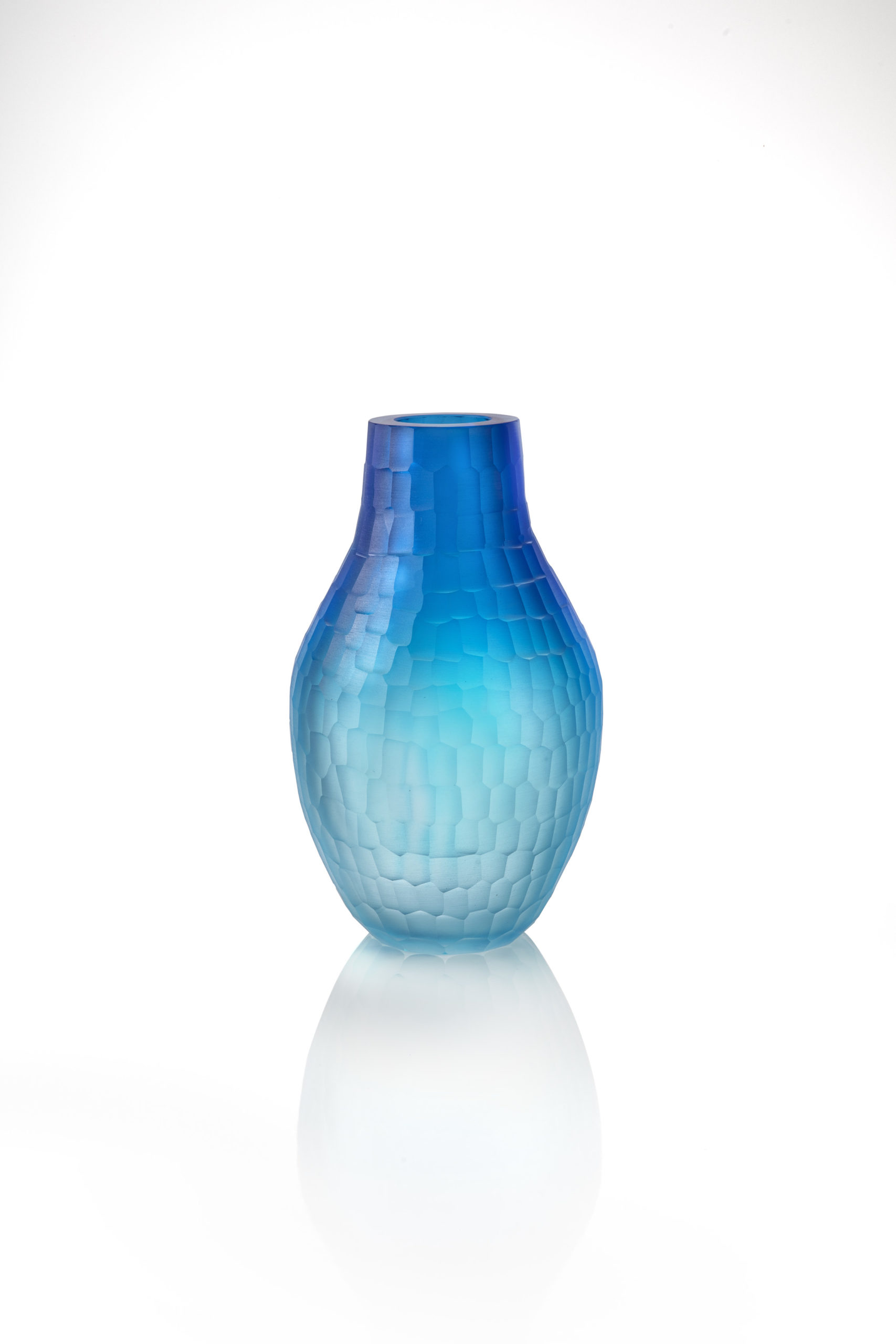 Vaso in vetro di murano battuto colori sfumati H.40cm